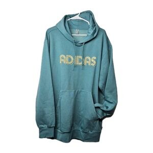 Adidas Hoodie Pullover Men's XL Oversized Sweatshirt Retro Inspired Teal EUC